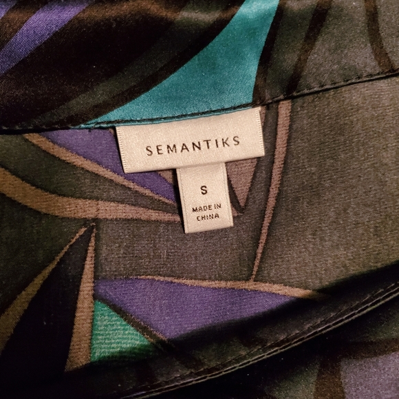 Semantiks Abstract Print Silk Dress - Picture 6 of 7